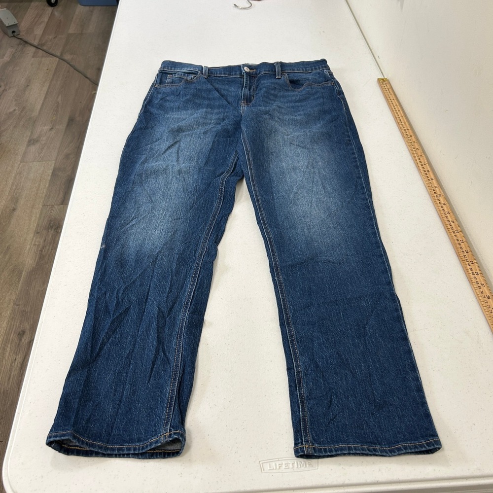 Old Navy WOW Boyfriend Mid-Rise Jeans Dark Wash Blue Size 12 Denim 7819